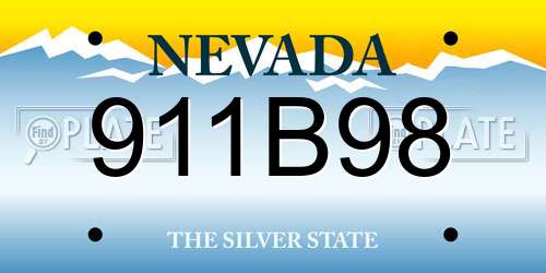 911B98 Nevada License Plate