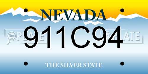 911C94 Nevada License Plate