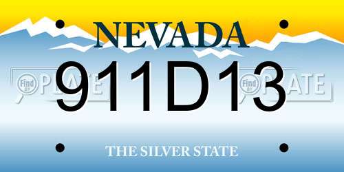 911D13 Nevada License Plate