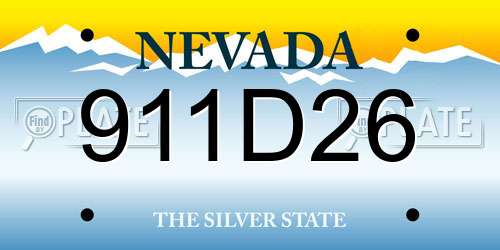 911D26 Nevada License Plate