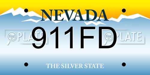 911FD Nevada License Plate