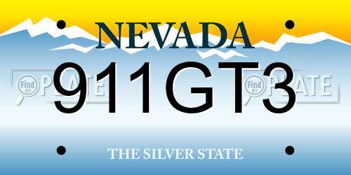 911GT3 Nevada License Plate