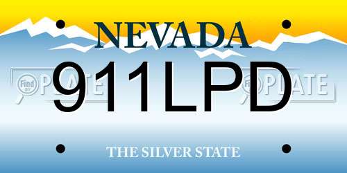 911LPD Nevada License Plate