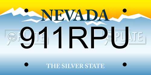 911RPU Nevada License Plate