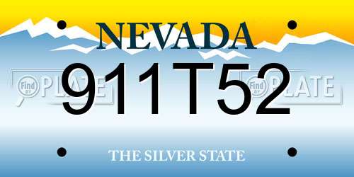 911T52 Nevada License Plate