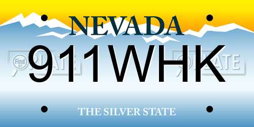 911WHK Nevada License Plate