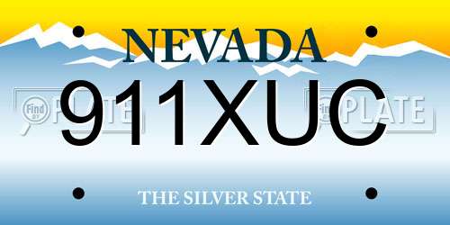 911XUC Nevada License Plate