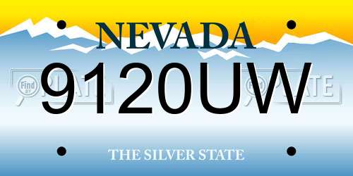 9120UW Nevada License Plate