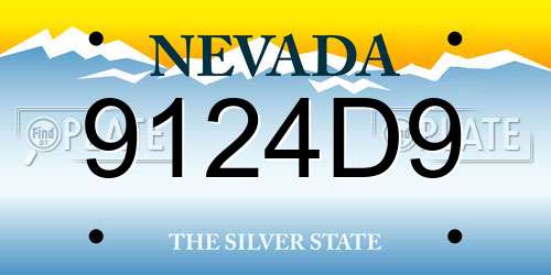 9124D9 Nevada License Plate