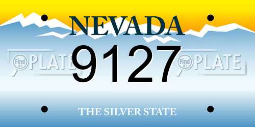 9127 Nevada License Plate