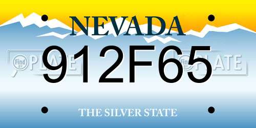 912F65 Nevada License Plate
