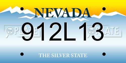 912L13 Nevada License Plate