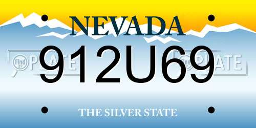 912U69 Nevada License Plate
