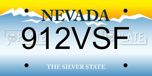 912VSF Nevada License Plate