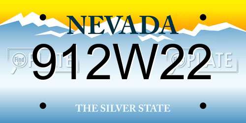 912W22 Nevada License Plate