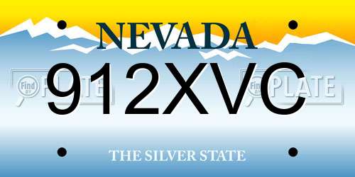 912XVC Nevada License Plate