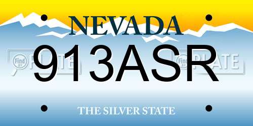 913ASR Nevada License Plate