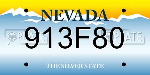 913F80 Nevada License Plate