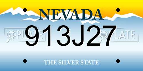 913J27 Nevada License Plate