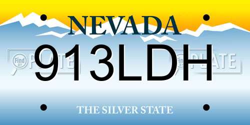 913LDH Nevada License Plate