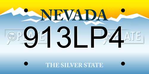 913LP4 Nevada License Plate