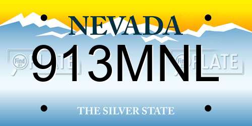913MNL Nevada License Plate