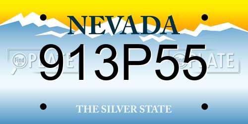 913P55 Nevada License Plate