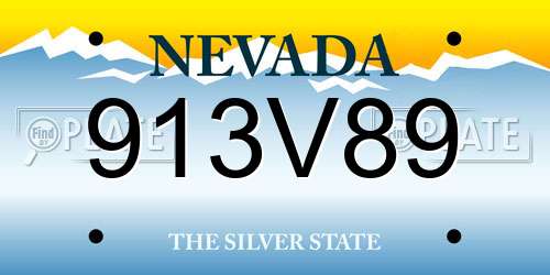 913V89 Nevada License Plate