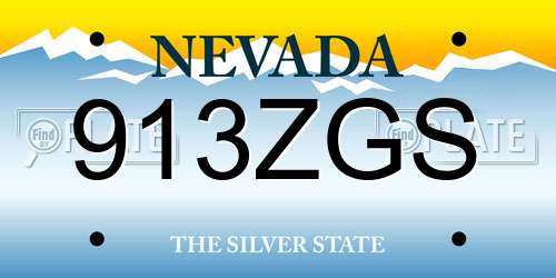 913ZGS Nevada License Plate