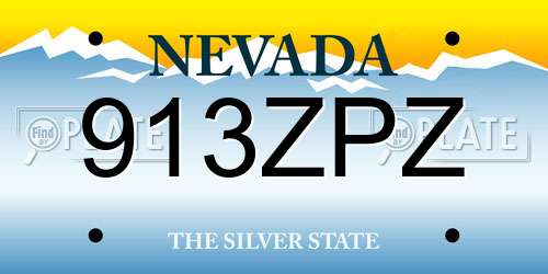 913ZPZ Nevada License Plate