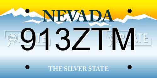 913ZTM Nevada License Plate
