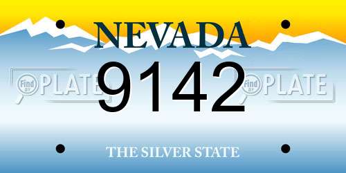 9142 Nevada License Plate