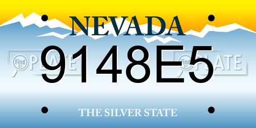 9148E5 Nevada License Plate