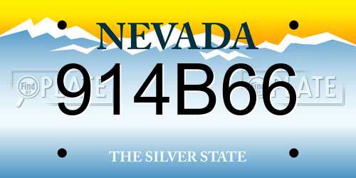 914B66 Nevada License Plate