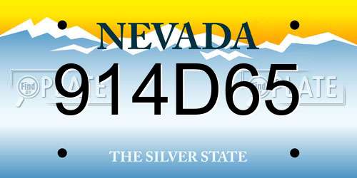 914D65 Nevada License Plate