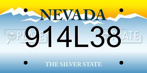 914L38 Nevada License Plate