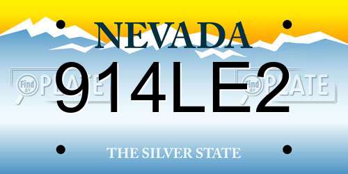 914LE2 Nevada License Plate