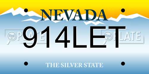 914LET Nevada License Plate