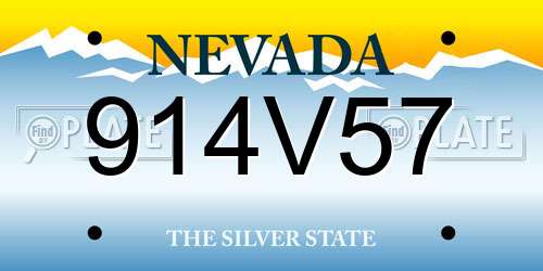 914V57 Nevada License Plate