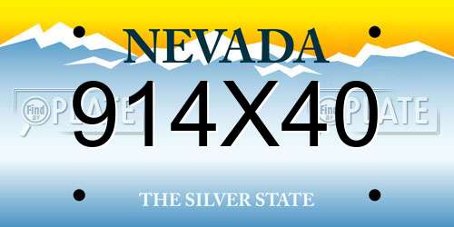 914X40 Nevada License Plate