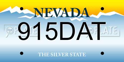 915DAT Nevada License Plate