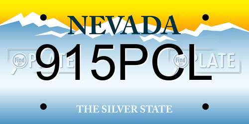 915PCL Nevada License Plate