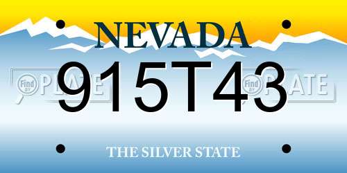 915T43 Nevada License Plate