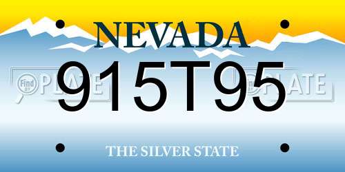 915T95 Nevada License Plate