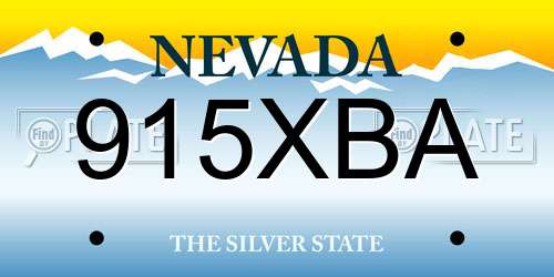 915XBA Nevada License Plate