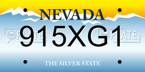 915XG1 Nevada License Plate