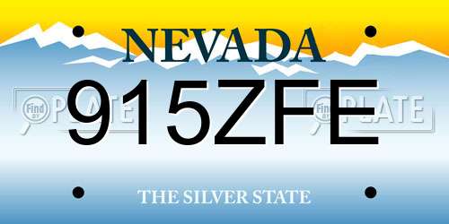 915ZFE Nevada License Plate