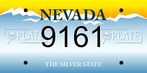 9161 Nevada License Plate