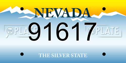 91617 Nevada License Plate