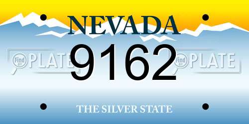 9162 Nevada License Plate